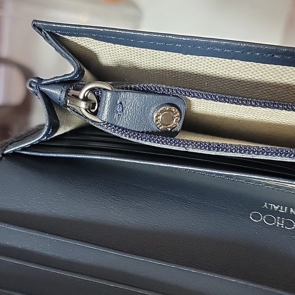 Jimmy Choo Blue Embossed Wallet - Picture 11 of 11